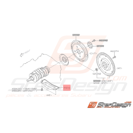 Couvercle complet boitier d'embrayage origine STI 2006 - 201937316