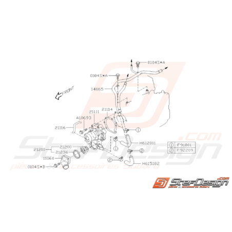 Schéma Pompe à Eau Origine Subaru STI 2015 - 201937320
