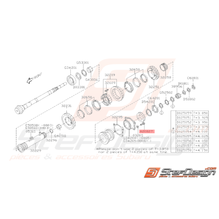 Boulon Arbre Secondaire Origine Subaru GT 93-00 WRX 01-10 FORESTER Turbo 05-0737345