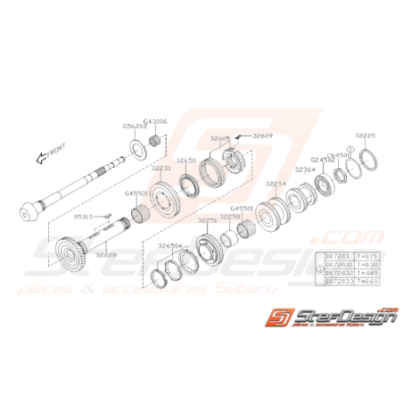 Schéma Arbre Secondaire Origine Subaru STI 2008 - 201437351