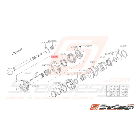 Pignon de 1ère vitesse Origine Subaru STI 2008 - 201437354