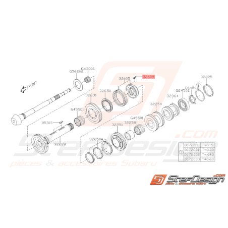 Bonhomme Verrouillage Pignon de 2ème boite 6 vitesses STI 01-1437356