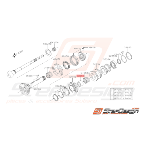 Manchon de Pignon Récepteur de 2ème Origine Subaru STI 01-1437358