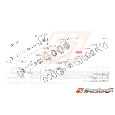 Jeu de Pignon 3ème/4ème Origine Subaru STI 2008 - 201437361