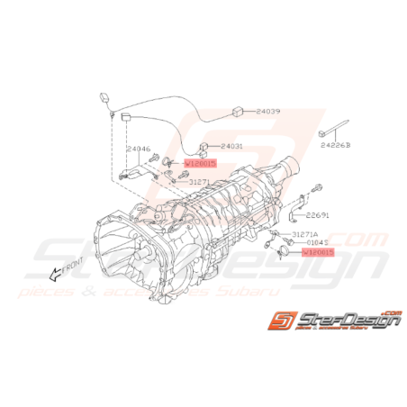 Agrafe Origine Subaru GT 1993 - 1994 STI 2008 - 201437374