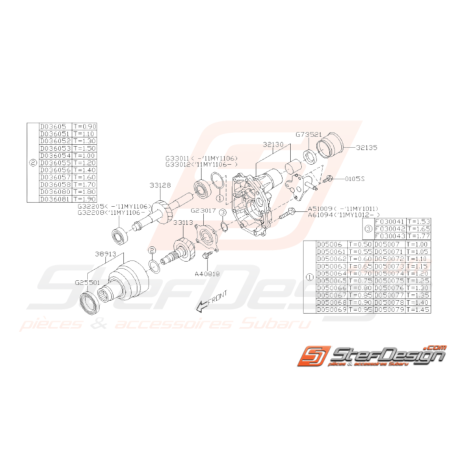 Schéma Extension Boite de Transfert Origine Subaru WRX 2008 - 201037387