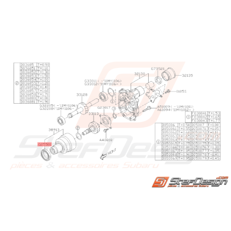 Roulement de boite 5 vitesses Origine Subaru GT 93-00 WRX 01-10 FORESTER 05-0737388