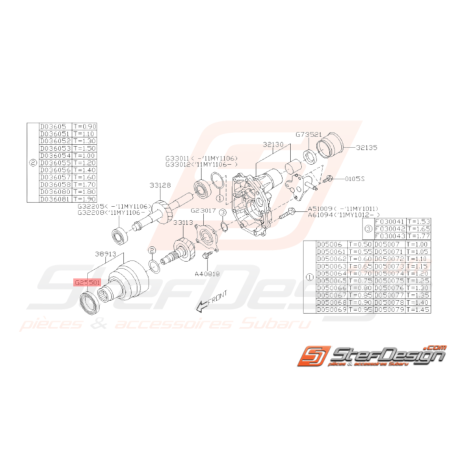 Roulement de boite 5 vitesses Origine Subaru GT 93 - 00 WRX 01 - 1037388