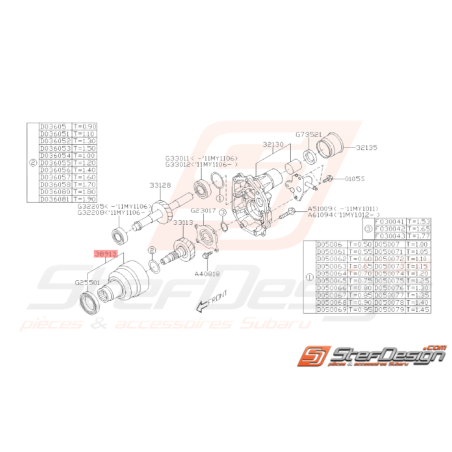 Différentiel central Subaru GT 99-00 WRX 01-10 boite 5 vitesses FORESTER 05-0737389