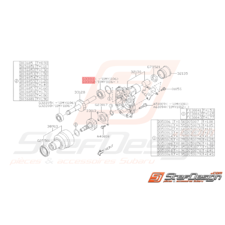Roulement de boite 5 vitesses Subaru GT 00 WRX 01-10 FORESTER 05-0737392