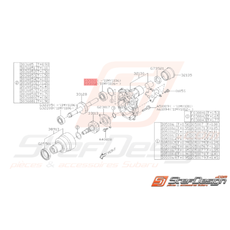 Roulement de boite 5 vitesses Subaru GT 2000 WRX 2001 - 201037392