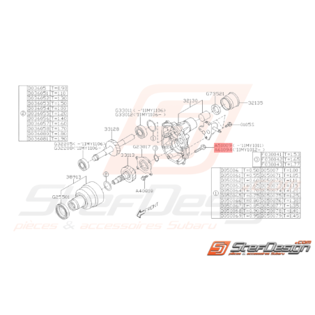 Vis et Rondelle Origine Subaru GT 1998 - 2000 WRX 2001 - 201037393