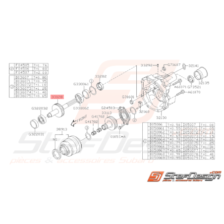 Pignon de Transfert Origine Subaru STI 2008 - 201437398