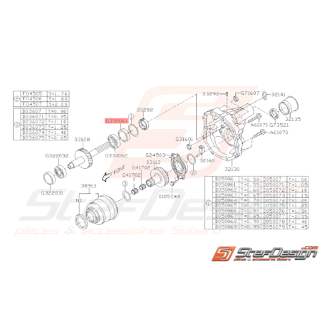 Roulement boite arrière boite transfert SUBARU STI 2001 à 201837406