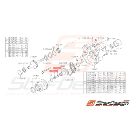 Roulement a aiguilles boite de transfert Origine Subaru STI 01 - 1437410