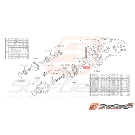 Guide d'huile de boite de transfert Origine Subaru STI 2001 - 201437414