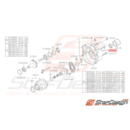 Joint spy de boite côté arbre de transmission GT 93-00 WRX/STI 01-1537416