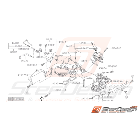 Schéma Système Collecteur d'Admission Origine Subaru STI 2015 - 201937419