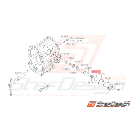 Joint torique système fourchette Origine Subaru GT 93-00 WRX 01-10 FORESTER 05-0737435