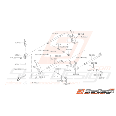 Schéma Système de Fourchette Origine Subaru WRX 2008 - 201037439