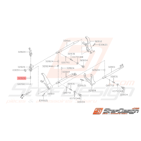 Ressort d'axe de marche arrière GT 1993 - 2000 WRX 2001 - 201037441