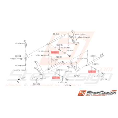 Bille de verrouillage axe boite de vitesses GT 98-00 WRX STI 01-14 FORESTER 05-0737447