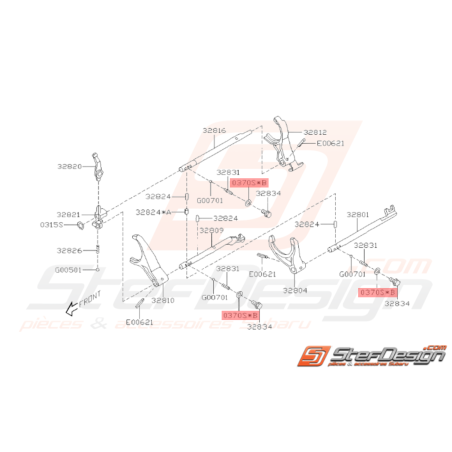 Joint aluminium axe fourchette embrayage GT 93-00 WRX 01-10 STI 01-0737448