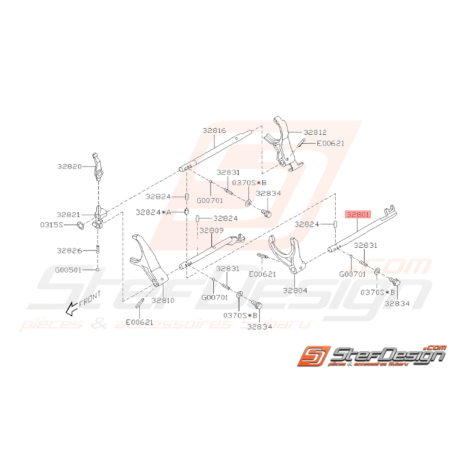 Tige fourchette Origine Subaru GT 1999 - 2000 WRX 2001 - 201037451