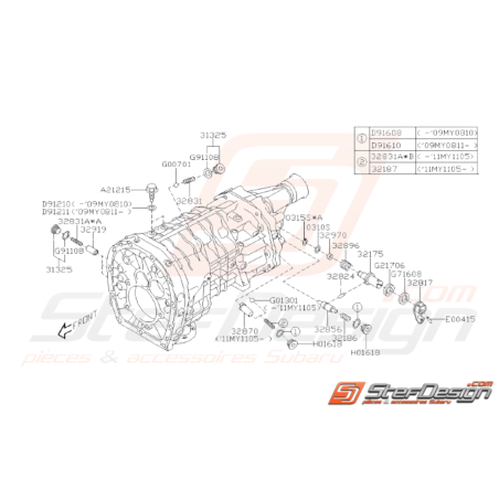 Schéma Système de Fourchette Origine Subaru STI 2008 - 201437453