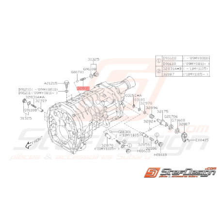 Ressort bille verrouillage boite vitesses GT 99-00 WRX STI 01-14 FORESTER 05-0737459