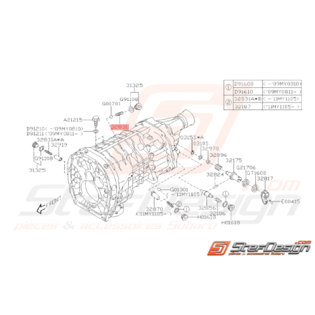 Ressort bille verrouillage boite vitesses GT 99 - 00 WRX STI 01 - 1437459