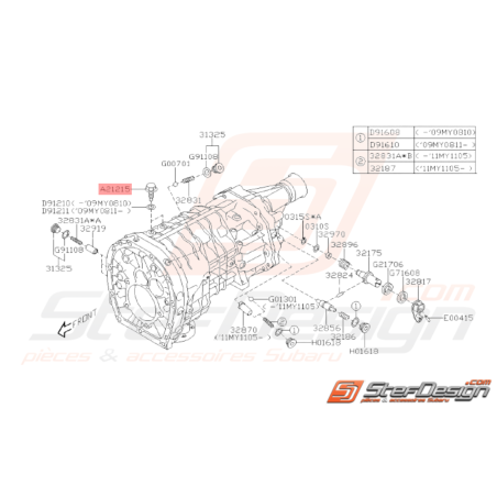 Vis de carter de boite 6 vitesse SUBARU STI 2001 - 201937460