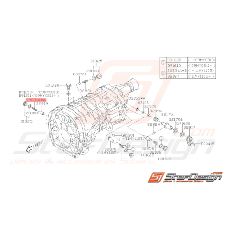 Ressort bille de verrouillage boite 6 vitesses STI 2001 - 201437466