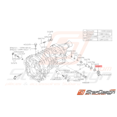 Levier passage marche arrière boite 6 vitesses STI 2001 - 201437474