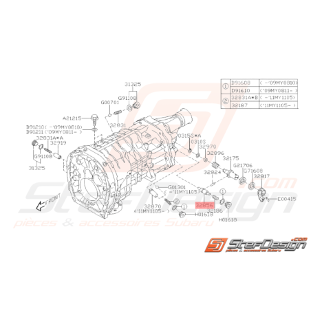 Plongeur marche arrière Origine Subaru STI 08/2005 - 201437477