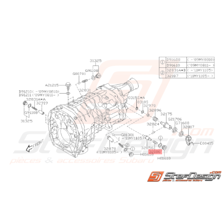 Ressort bille de blocage d'axe boite de vitesses Subaru STI 2001 - 201437478