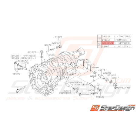 Ressort bille de verrouillage boite de vitesses STI 2005 - 05/11/201137483