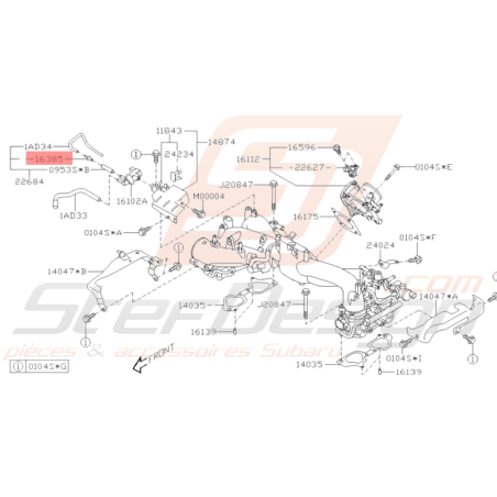 Connecteur Durite SolenoÏde Subaru FORESTER 97-02/05-07 GT 93-00 WRX 01-10 STI 01-1937489
