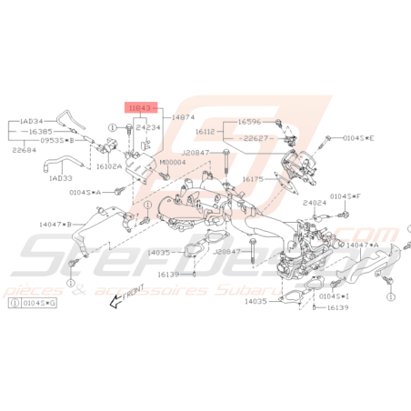 Support durites PCV Origine Subaru WRX 01-07 STI 01-19 FORESTER 05-0737494