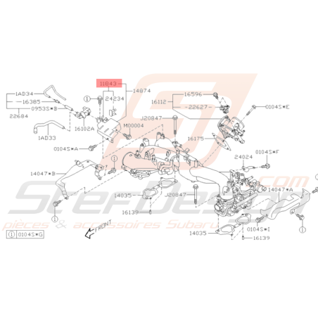 Support durites PCV Origine Subaru WRX 2001-2007 STI 2001-201937494