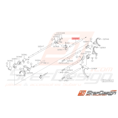 Axe sélecteur origine Subaru STI 2001 - 10/2002 puis 11/05/2011 - 201437497