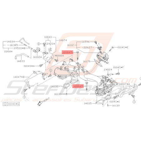 Vis de fixation de cale TGV Origine Subaru WRX 01-10 STI 01 - 1937502