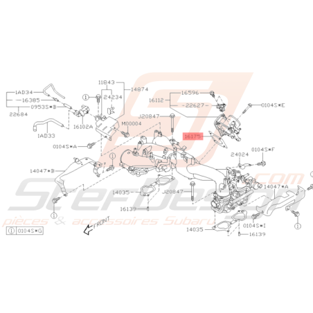 Joint papillon d'admission Origine Subaru WRX 06 - 10 STI 06 - 1937507