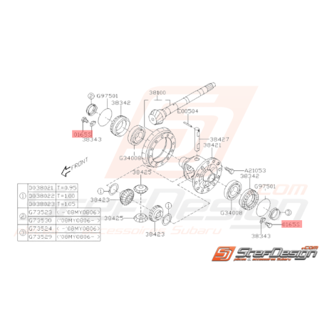 Vis différentiel Origine Subaru GT 93 - 00 WRX 01 - 10 STI 01 - 0737515