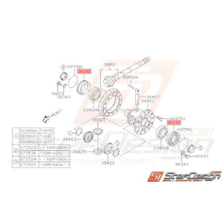 Retenue Sortie Différentiel Origine Subaru WRX 09/2003 - 201037517