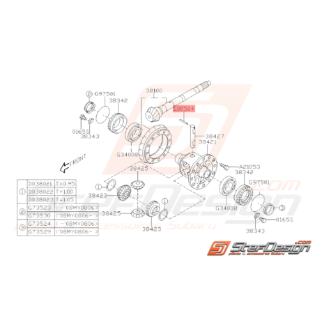 Goupille axe différentiel Origine Subaru GT 93-00 WRX 01-10 STI 01-02 FORESTER 05-0737520
