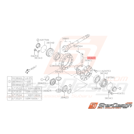 Axe différentiel pour Subaru GT 93 - 00 WRX 01 - 10 STI 01 - 0237525