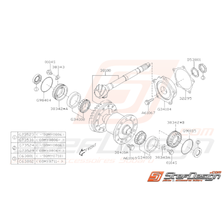 Schéma Différentiel de Boite Origine Subaru STI 2008 - 201437531