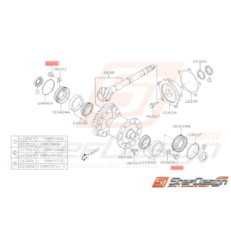 Vis de retenue de différentiel centrale SUBARU STI 01-1637532