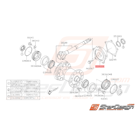 Roulement Origine Subaru STI 2001 - 201437542